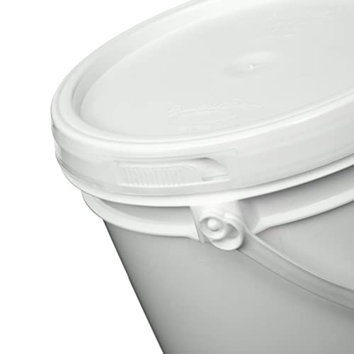 Consolidated Plastics 1 Gallon Food Grade Buckets & Lids (6 Pack) BPA Free Container Storage, Durable HDPE Pails, Made in USA (Blue)