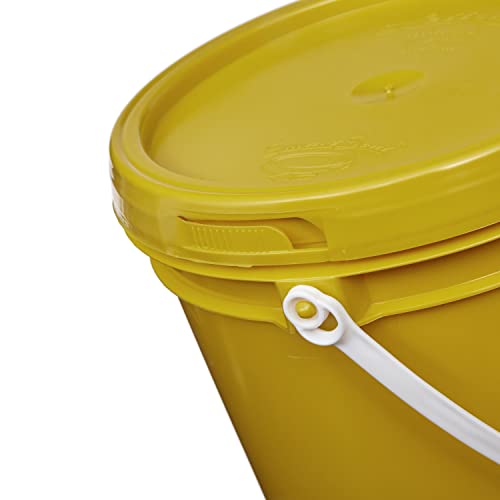 Consolidated Plastics 1 Gallon Food Grade Buckets & Lids (6 Pack) BPA Free Container Storage, Durable HDPE Pails, Made in USA (Blue)