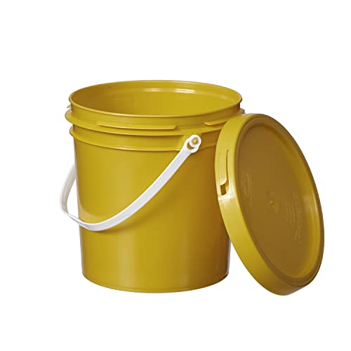 Consolidated Plastics 1 Gallon Food Grade Buckets & Lids (6 Pack) BPA Free Container Storage, Durable HDPE Pails, Made in USA (Blue)