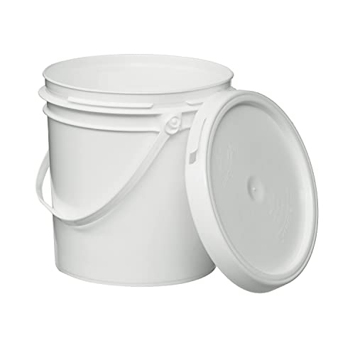 Consolidated Plastics 1 Gallon Food Grade Buckets & Lids (6 Pack) BPA Free Container Storage, Durable HDPE Pails, Made in USA (Blue)