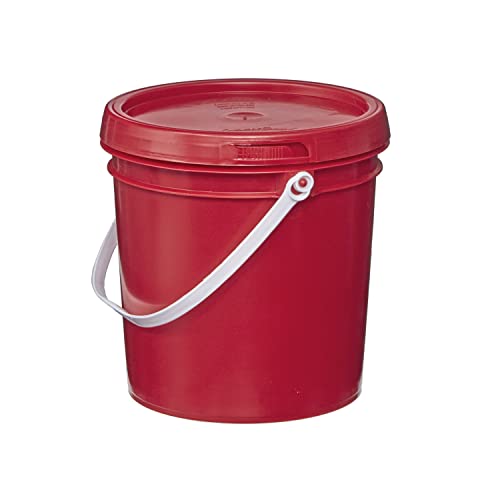 Consolidated Plastics 1 Gallon Food Grade Buckets & Lids (6 Pack) BPA Free Container Storage, Durable HDPE Pails, Made in USA (Blue)