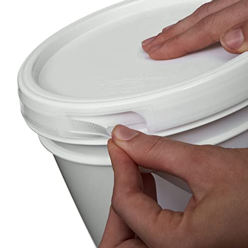 Consolidated Plastics 1 Gallon Food Grade Buckets & Lids (6 Pack) BPA Free Container Storage, Durable HDPE Pails, Made in USA (Blue)