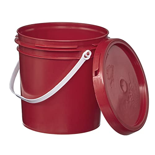 Consolidated Plastics 1 Gallon Food Grade Buckets & Lids (6 Pack) BPA Free Container Storage, Durable HDPE Pails, Made in USA (Blue)