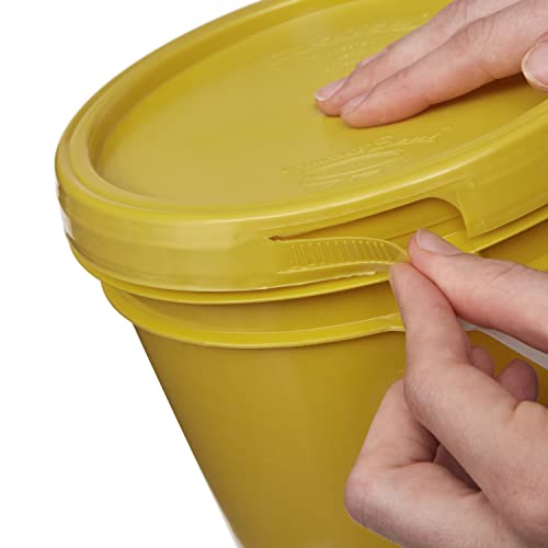 Consolidated Plastics 1 Gallon Food Grade Buckets & Lids (6 Pack) BPA Free Container Storage, Durable HDPE Pails, Made in USA (Blue)