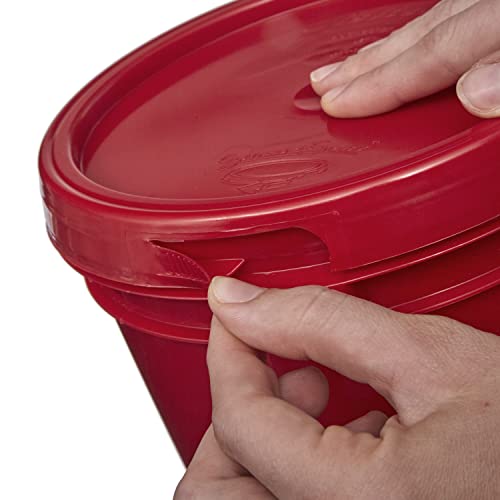 Consolidated Plastics 1 Gallon Food Grade Buckets & Lids (6 Pack) BPA Free Container Storage, Durable HDPE Pails, Made in USA (Blue)