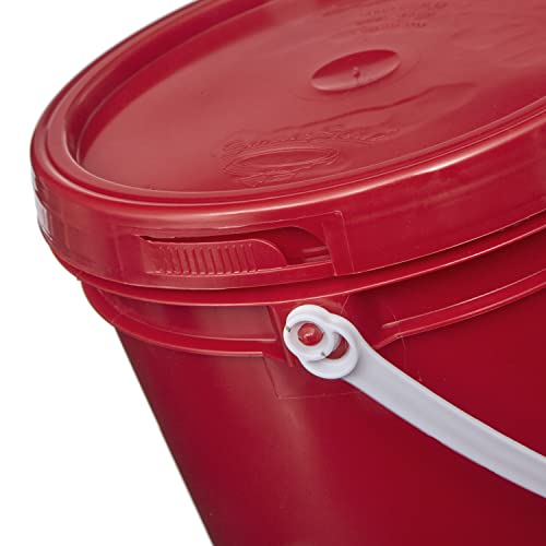 Consolidated Plastics 1 Gallon Food Grade Buckets & Lids (6 Pack) BPA Free Container Storage, Durable HDPE Pails, Made in USA (Blue)