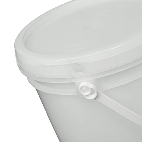 Consolidated Plastics 1 Gallon Food Grade Buckets & Lids (6 Pack) BPA Free Container Storage, Durable HDPE Pails, Made in USA (Blue)
