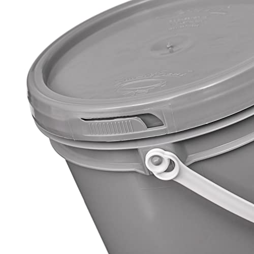 Consolidated Plastics 1 Gallon Food Grade Buckets & Lids (6 Pack) BPA Free Container Storage, Durable HDPE Pails, Made in USA (Blue)