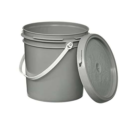 Consolidated Plastics 1 Gallon Food Grade Buckets & Lids (6 Pack) BPA Free Container Storage, Durable HDPE Pails, Made in USA (Blue)