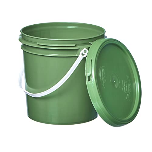Consolidated Plastics 1 Gallon Food Grade Buckets & Lids (6 Pack) BPA Free Container Storage, Durable HDPE Pails, Made in USA (Blue)