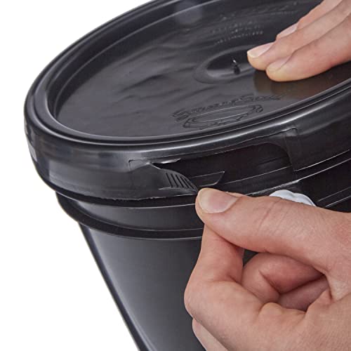 Consolidated Plastics 1 Gallon Food Grade Buckets & Lids (6 Pack) BPA Free Container Storage, Durable HDPE Pails, Made in USA (Blue)