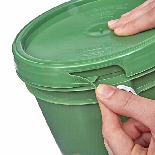 Consolidated Plastics 1 Gallon Food Grade Buckets & Lids (6 Pack) BPA Free Container Storage, Durable HDPE Pails, Made in USA (Blue)