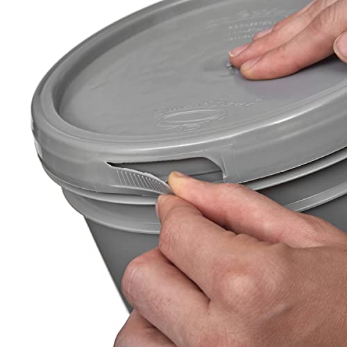 Consolidated Plastics 1 Gallon Food Grade Buckets & Lids (6 Pack) BPA Free Container Storage, Durable HDPE Pails, Made in USA (Blue)