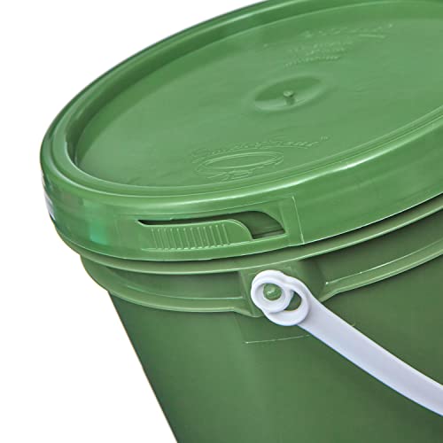 Consolidated Plastics 1 Gallon Food Grade Buckets & Lids (6 Pack) BPA Free Container Storage, Durable HDPE Pails, Made in USA (Blue)