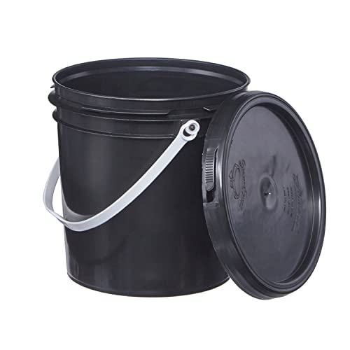 Consolidated Plastics 1 Gallon Food Grade Buckets & Lids (6 Pack) BPA Free Container Storage, Durable HDPE Pails, Made in USA (Blue)