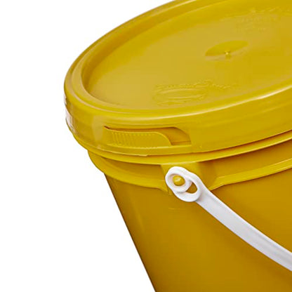 Consolidated Plastics 1 Gallon Food Grade Buckets & Lids (6 Pack) BPA Free Container Storage, Durable HDPE Pails, Made in USA (Blue)