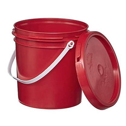Consolidated Plastics 1 Gallon Food Grade Buckets & Lids (6 Pack) BPA Free Container Storage, Durable HDPE Pails, Made in USA (Blue)