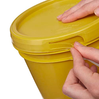 Consolidated Plastics 1 Gallon Food Grade Buckets & Lids (6 Pack) BPA Free Container Storage, Durable HDPE Pails, Made in USA (Blue)