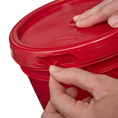 Consolidated Plastics 1 Gallon Food Grade Buckets & Lids (6 Pack) BPA Free Container Storage, Durable HDPE Pails, Made in USA (Blue)