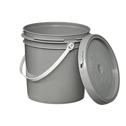 Consolidated Plastics 1 Gallon Food Grade Buckets & Lids (6 Pack) BPA Free Container Storage, Durable HDPE Pails, Made in USA (Blue)