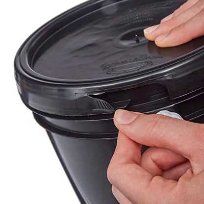 Consolidated Plastics 1 Gallon Food Grade Buckets & Lids (6 Pack) BPA Free Container Storage, Durable HDPE Pails, Made in USA (Blue)