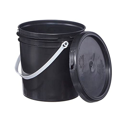 Consolidated Plastics 1 Gallon Food Grade Buckets & Lids (6 Pack) BPA Free Container Storage, Durable HDPE Pails, Made in USA (Blue)