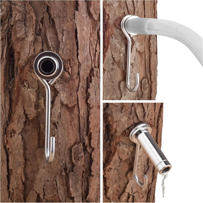 Maple Syrup Tapping Kit, Stainless Steel Maple Tree Taps Spiles, 6 Spiles and Hooks, 6pcs 3-ft Food Grade Tubing with 2 pack Spile Cleaning Brushes